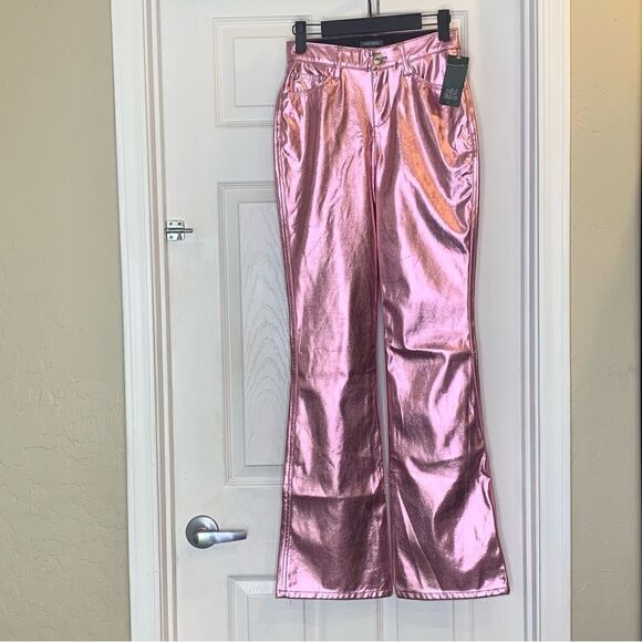 Wild Fable High Rise Pink Metallic Pants Size 00 - Picture 3 of 9